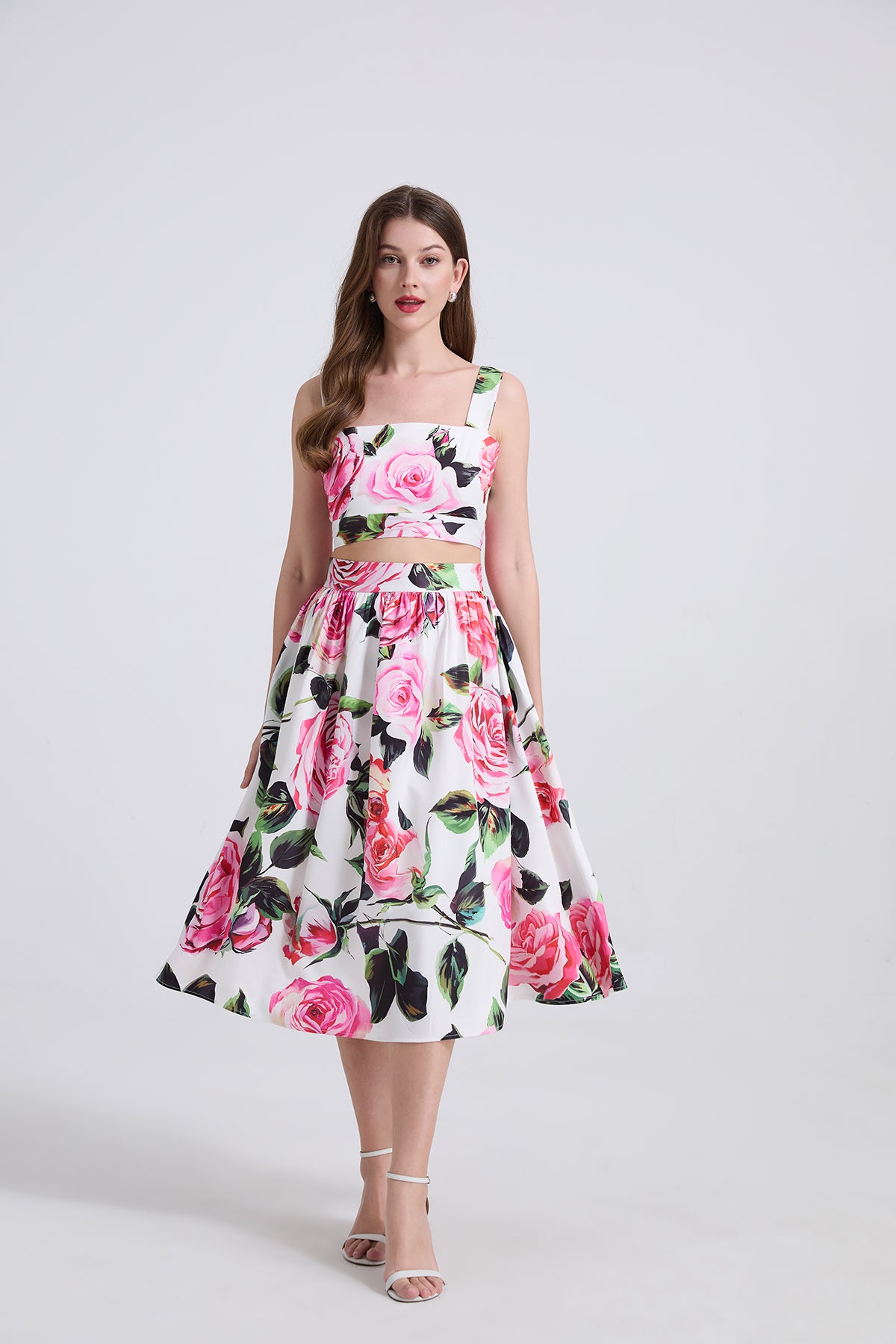 Women's Printed Halter Top & Skirt Set