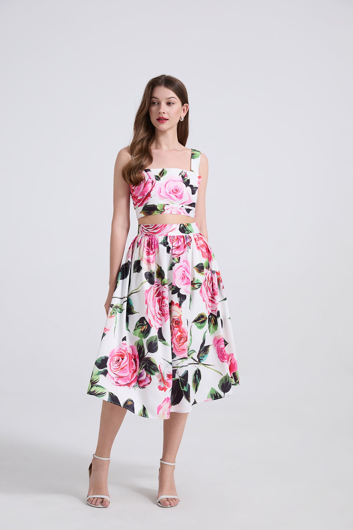 Women's Printed Halter Top & Skirt Set