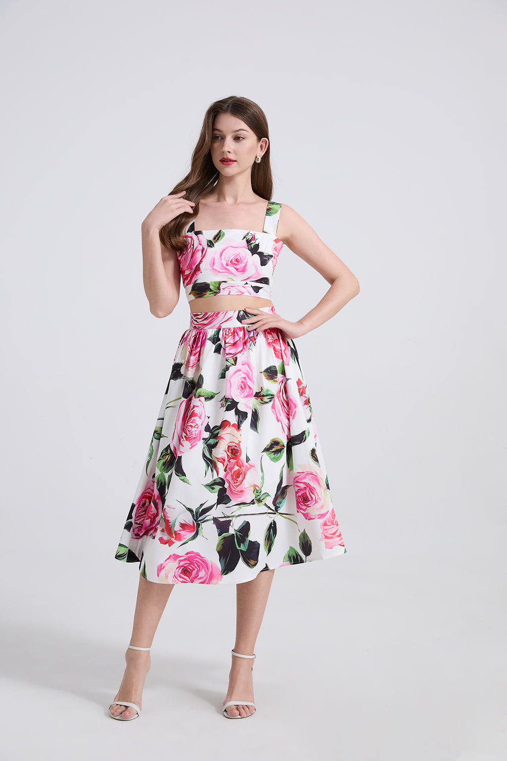 Women's 's Printed Halter Top & Skirt Set