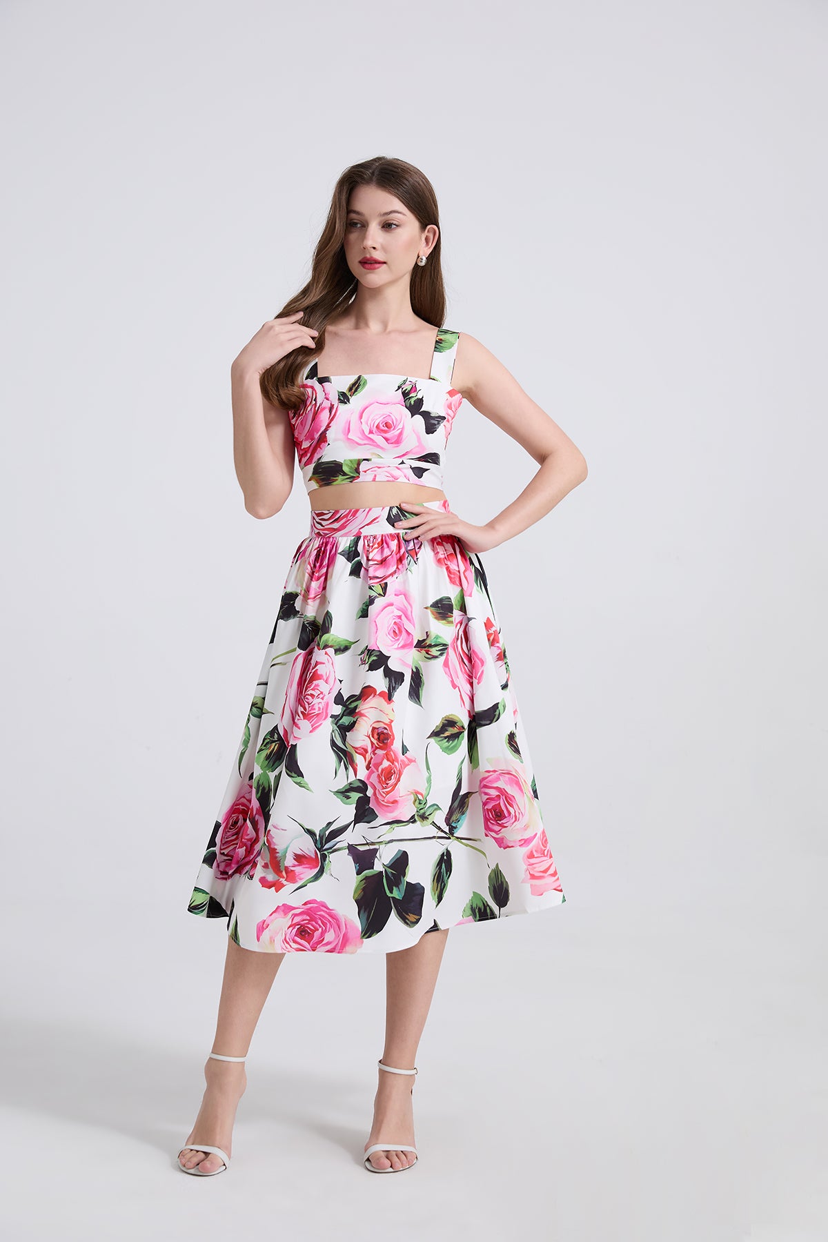 Women's Printed Halter Top & Skirt Set
