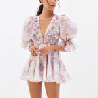 Women's 3D Floral Chiffon Mini Dress