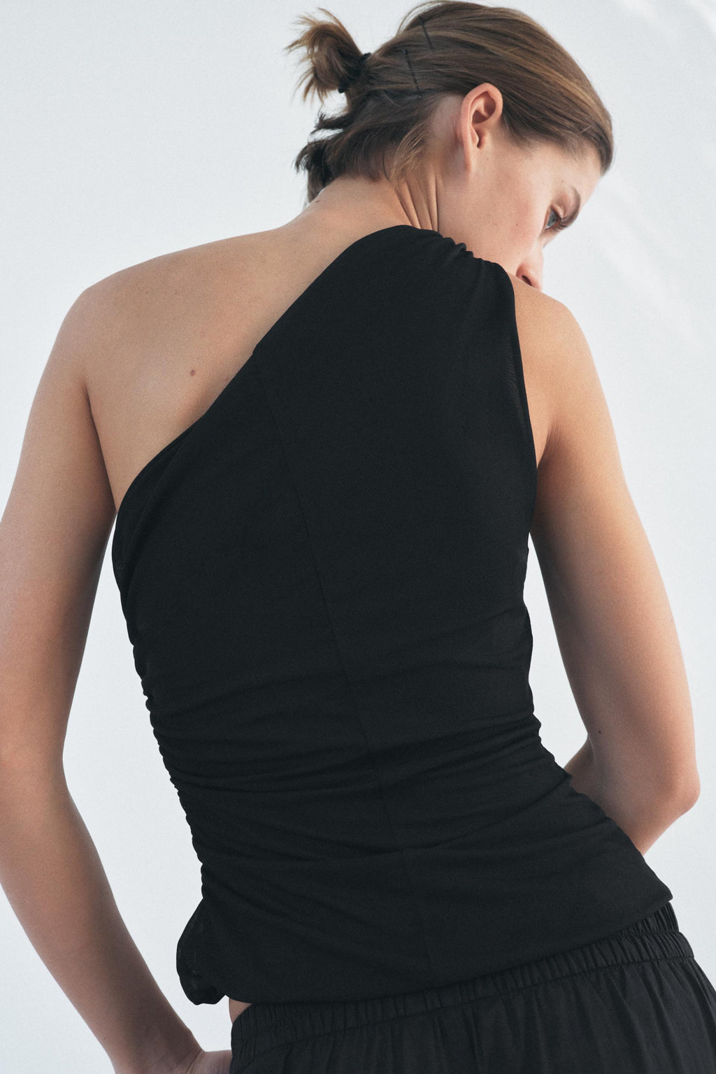 Women's Summer Women Clothing Fashionable Simple Pleated Asymmetric Top