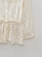 Women's Spring Women Clothing Fashionable All Match Lace Decorative Knitted Top