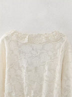 Women's Spring Women Clothing Fashionable All Match Lace Decorative Knitted Top