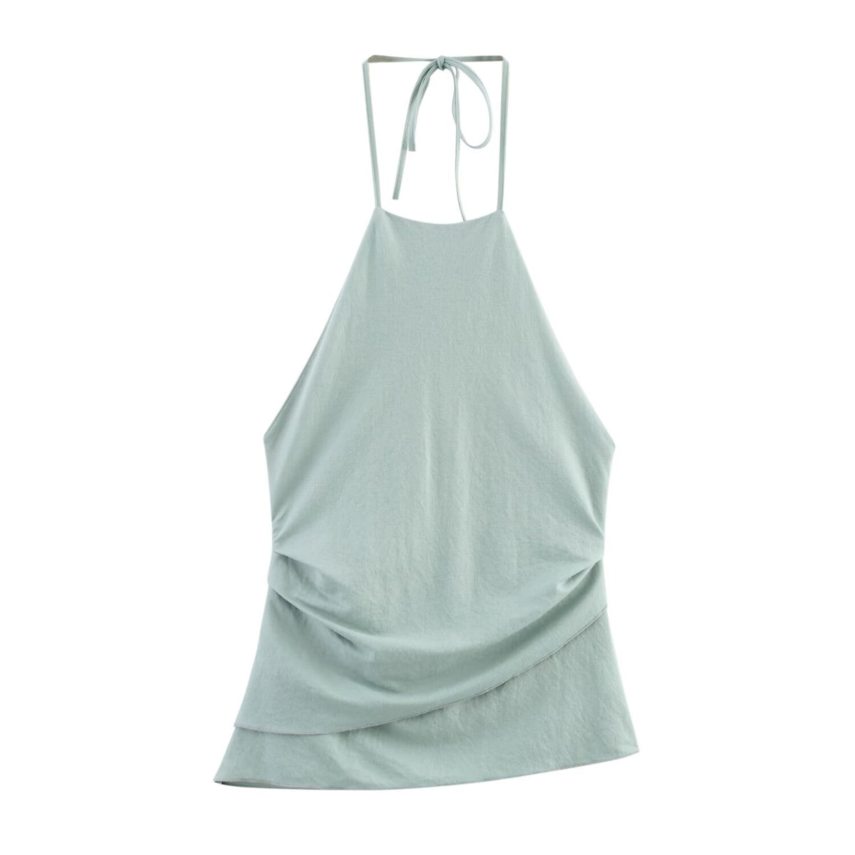 's Simple Backless Hanging Collar Top