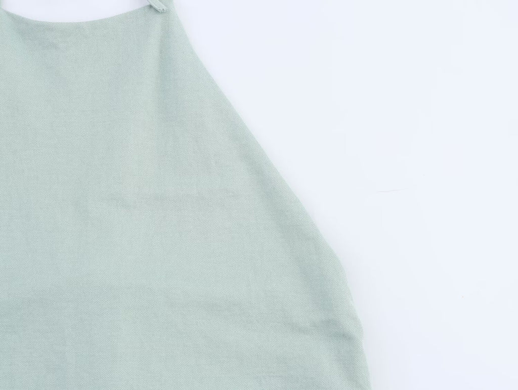 's Simple Backless Hanging Collar Top