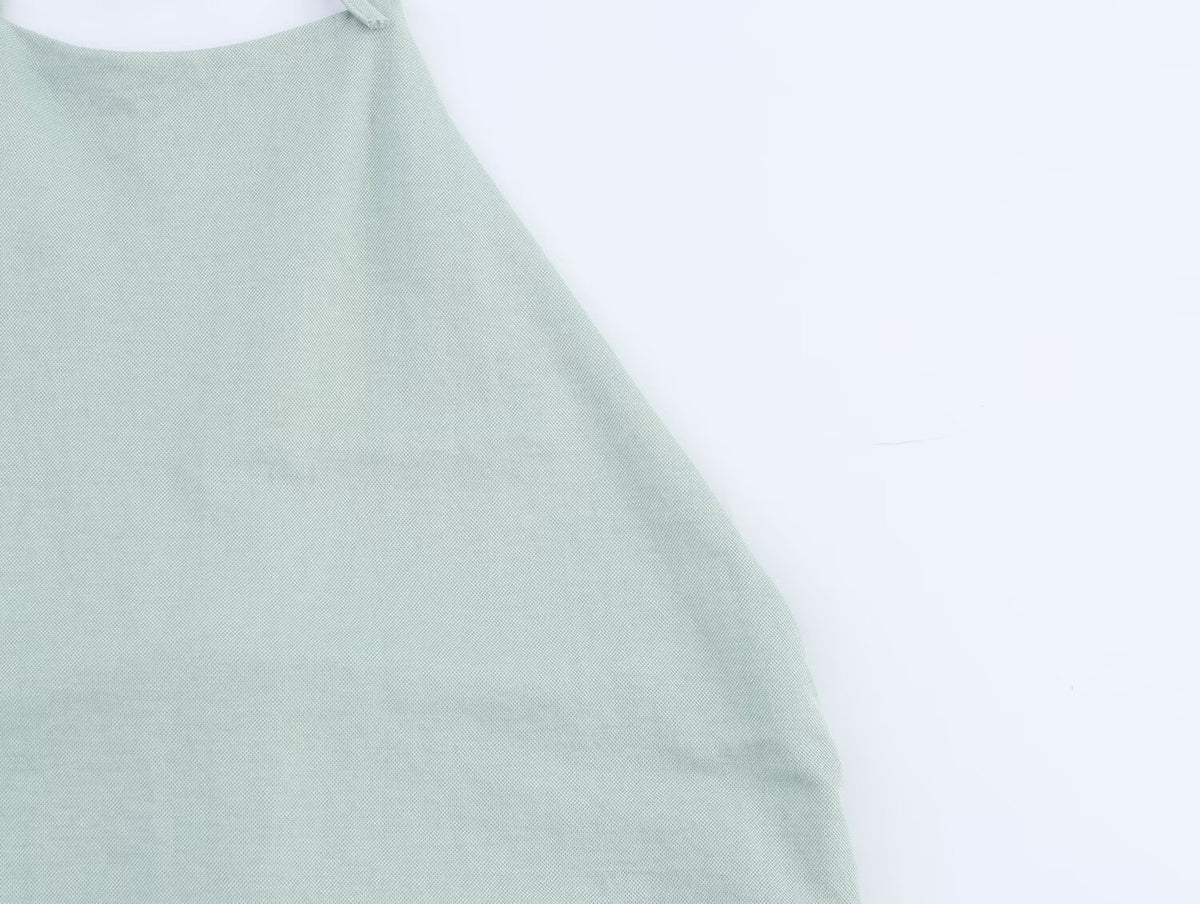 's Simple Backless Hanging Collar Top