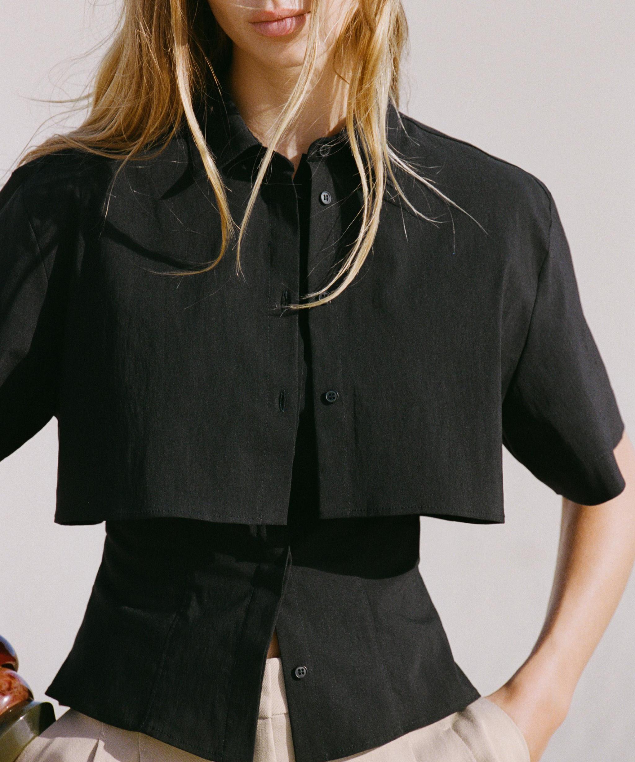 Women's Spring Office Faux Two Piece Double Layer Shirt