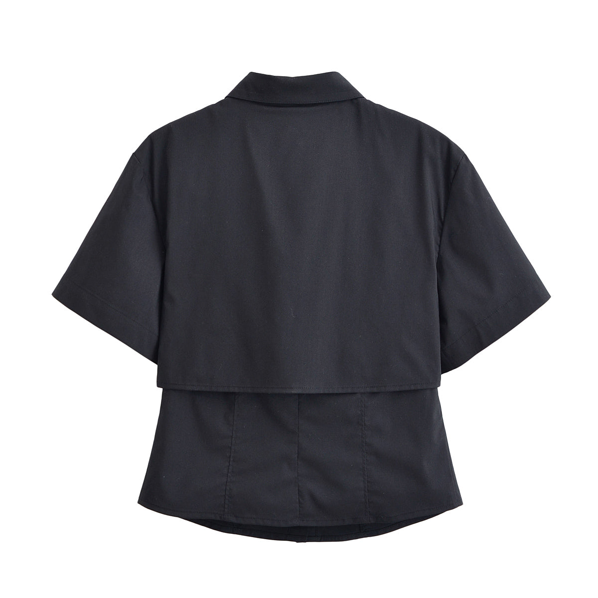 Women's Spring Office Faux Two Piece Double Layer Shirt