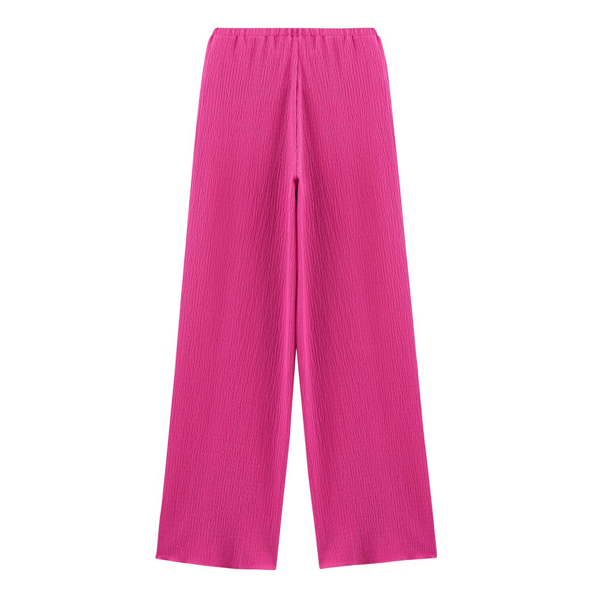 Women's Summer Texture Asymmetric Top Draping Trousers Set