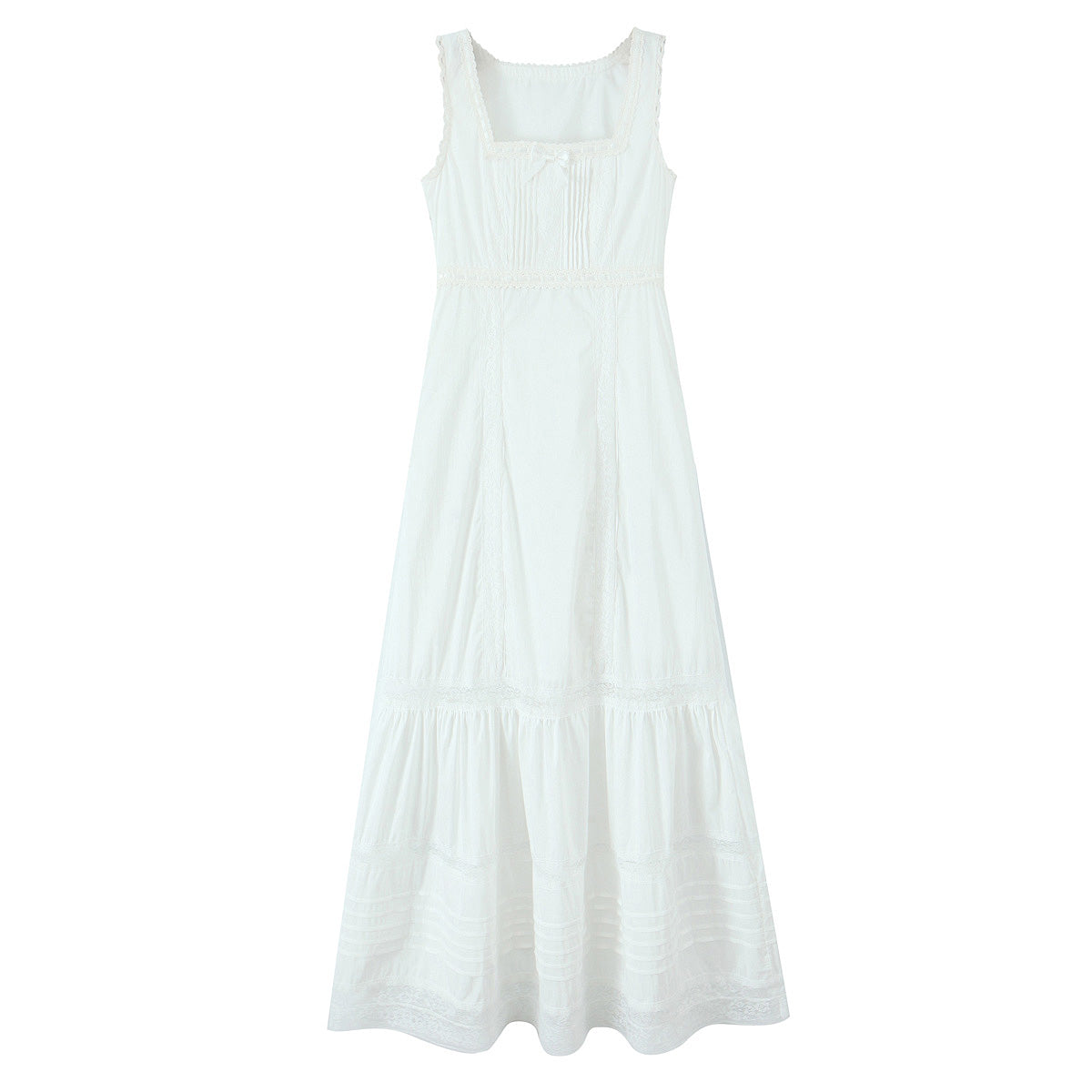 Women's Lace Bow Square-Neck Mini Dress