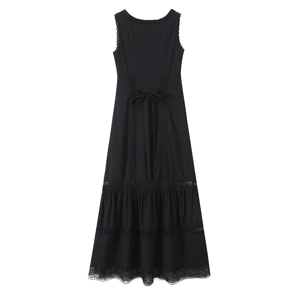Women's Lace Bow Square-Neck Mini Dress