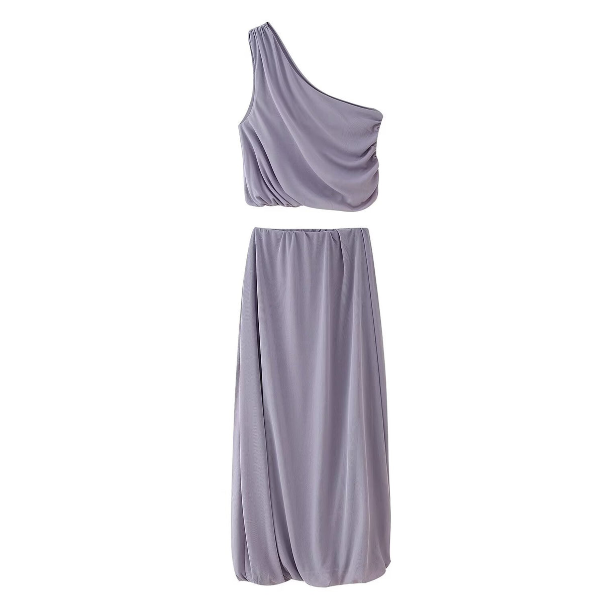 Women's Pleated Decorative Silk Net Top Skirt Sets