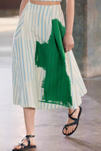 Women's Striped Corset Coat Skirt Sets