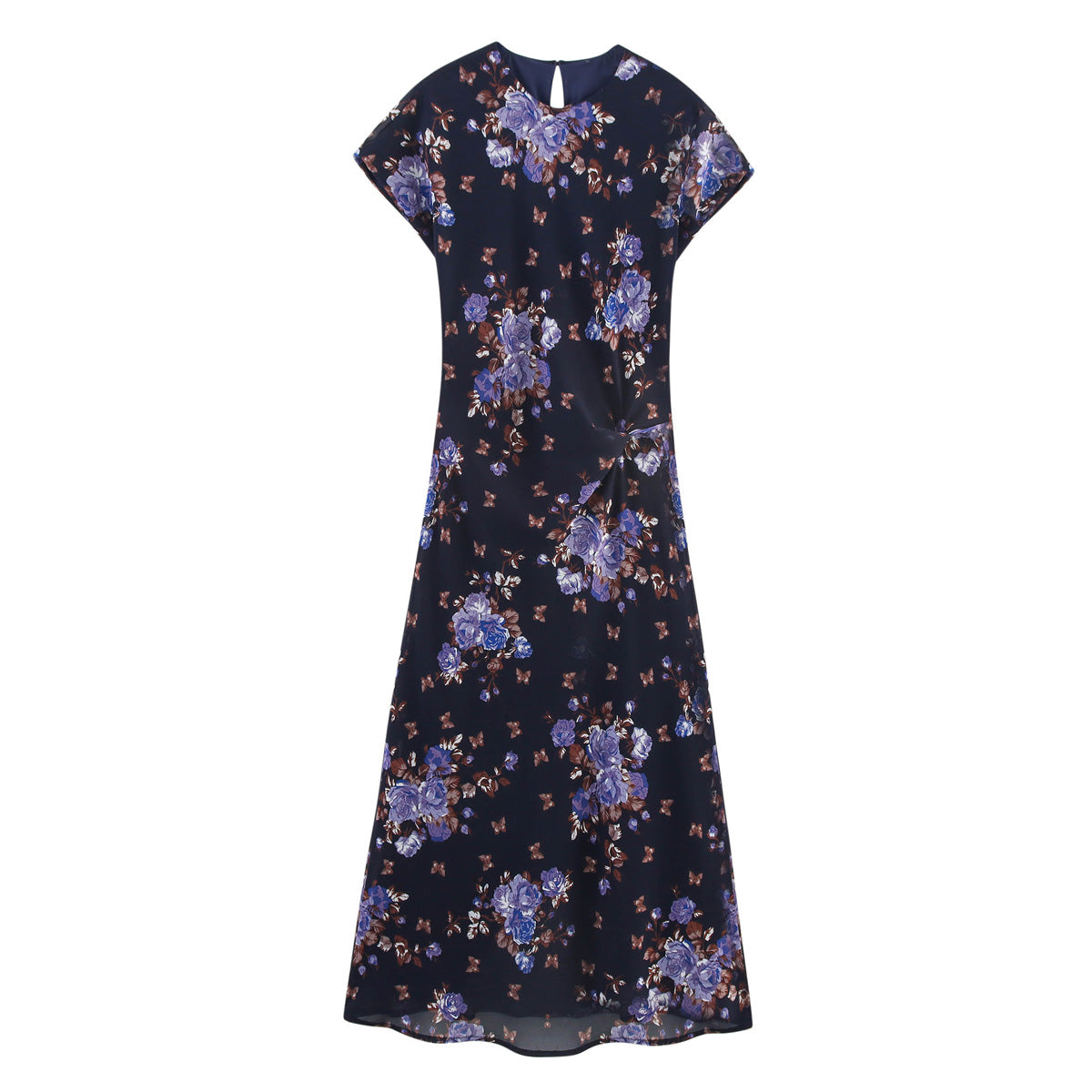 Women's Floral Print Crew-Neck Summer Dress