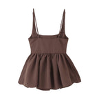 Solid Color Slim Strap Short Top