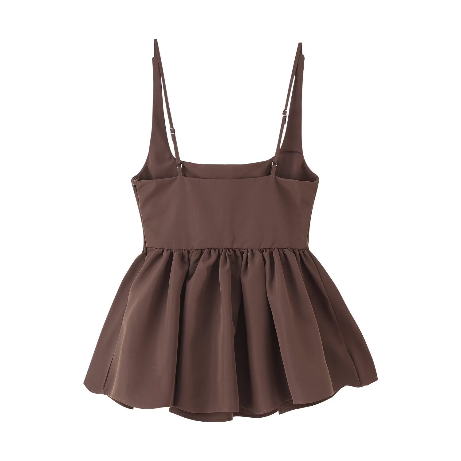 Solid Color Slim Strap Short Top