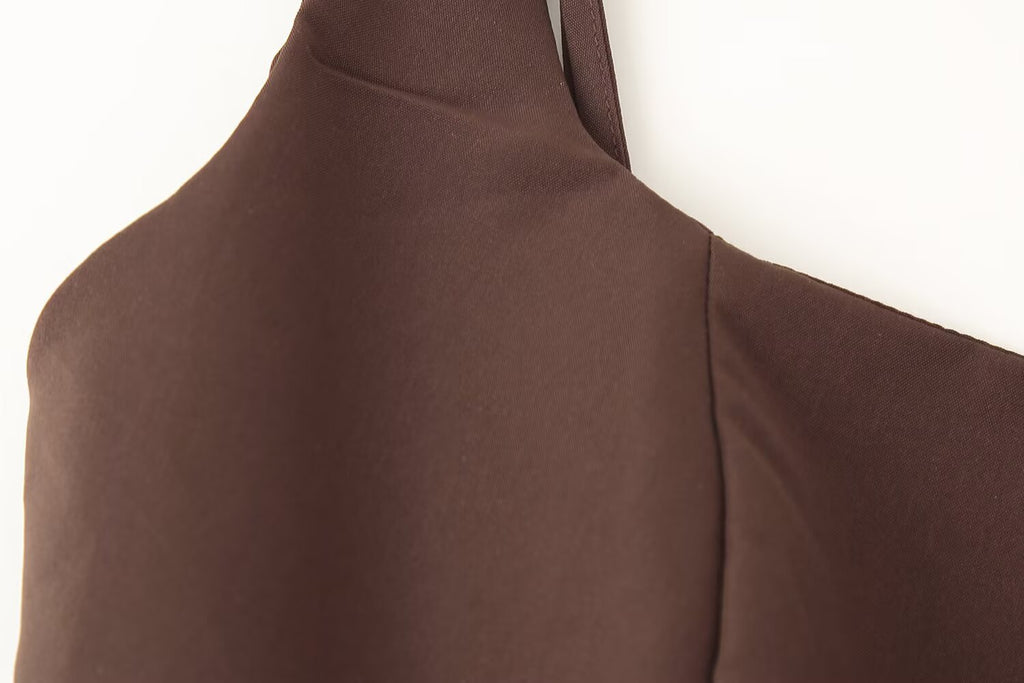 Solid Color Slim Strap Short Top