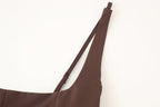 Solid Color Slim Strap Short Top