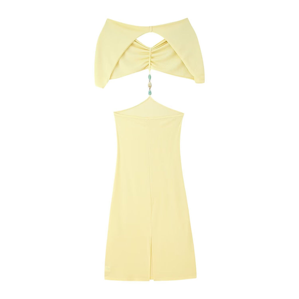 V-Neck Backless Cutout Split Bodycon Maxi Dress