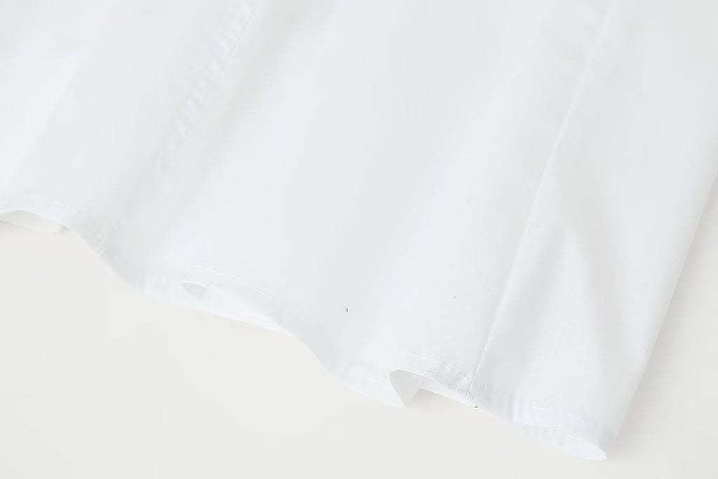 Women's Laminated Decoration Poplin Laminated Decoration Poplin Midi Dress