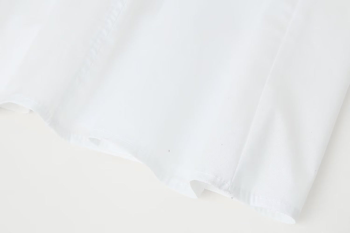 Women's Laminated Decoration Poplin Laminated Decoration Poplin Midi Dress