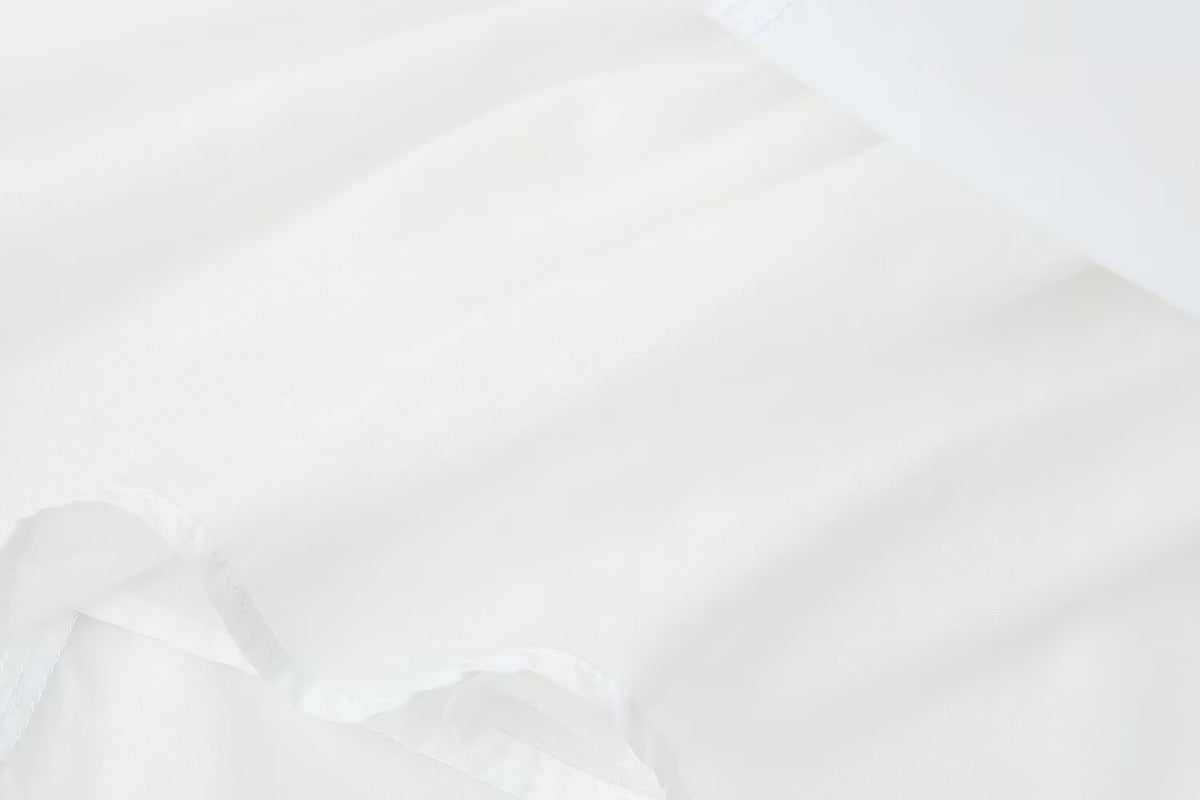 Women's Laminated Decoration Poplin Laminated Decoration Poplin Midi Dress