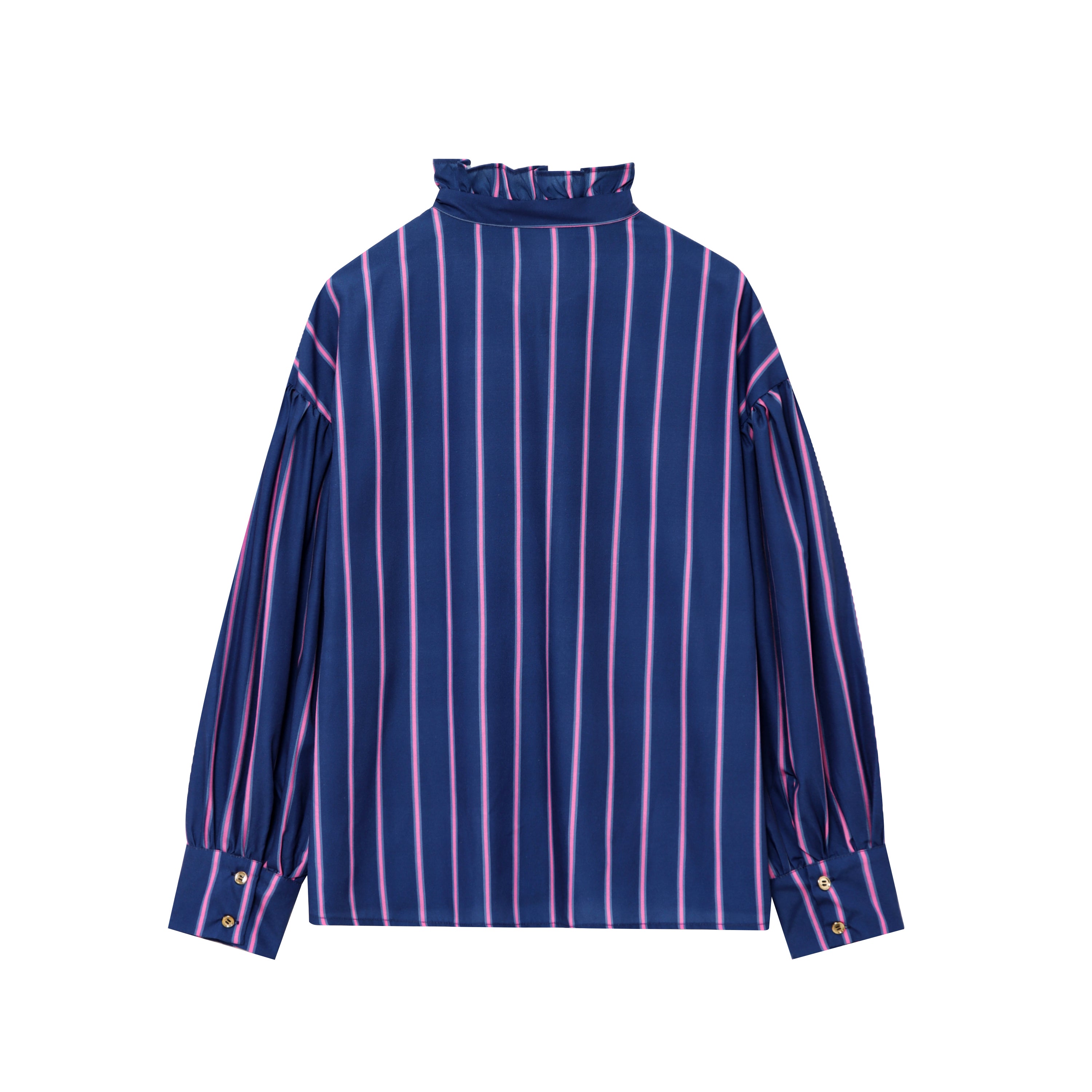 Women's Striped Tie-Neck Bow Blouse