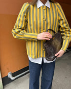 Women's Striped Ruched Blouse