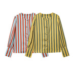 Women's Striped Ruched Blouse