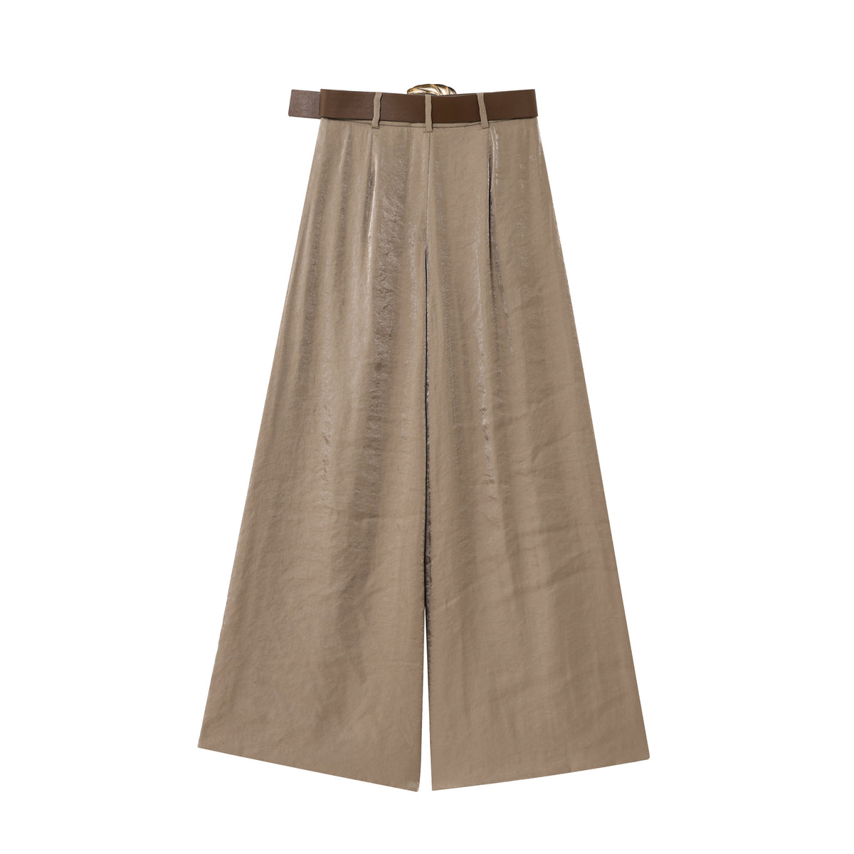 Women's Summer All Match Belt Silk Satin Casual Straight Pants