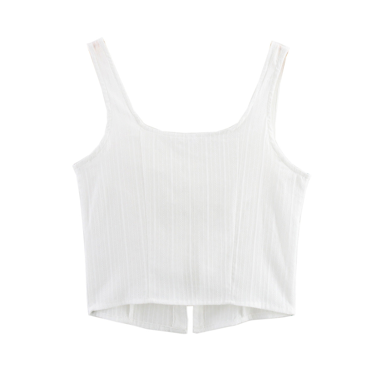 's Stylish Simple Casual White Strap Top