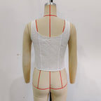 's Stylish Simple Casual White Strap Top