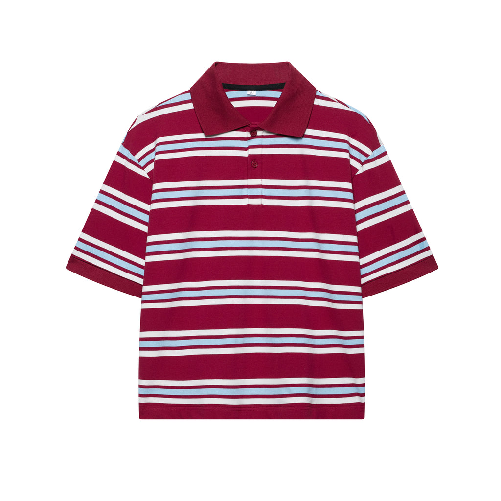 Women's Women’s Preppy Striped Contrast Polo Shirt