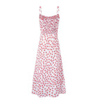 Sweet Printed Sleeveless Mid Length Square-Neck Backless Cami Dress