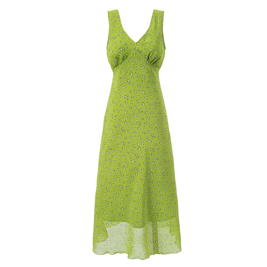 Women's Floral V-Neck Midi Dress