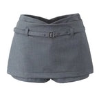 V Waist Low Anti Exposure Sheath A Line Pants Skirt