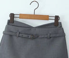 V Waist Low Anti Exposure Sheath A Line Pants Skirt