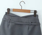 V Waist Low Anti Exposure Sheath A Line Pants Skirt