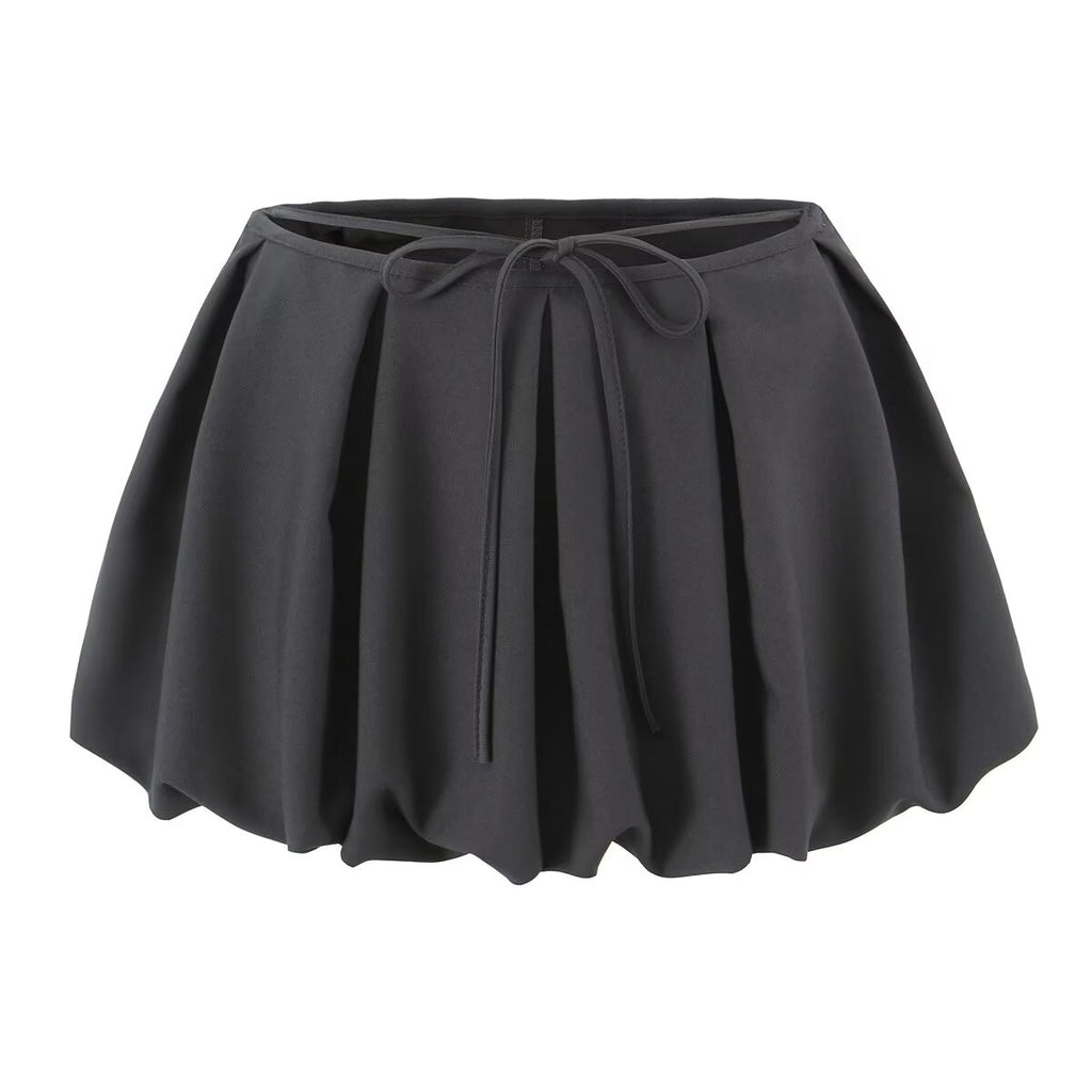 Sweet Low Waist Lace Up Bud Skirt Short Pantskirt