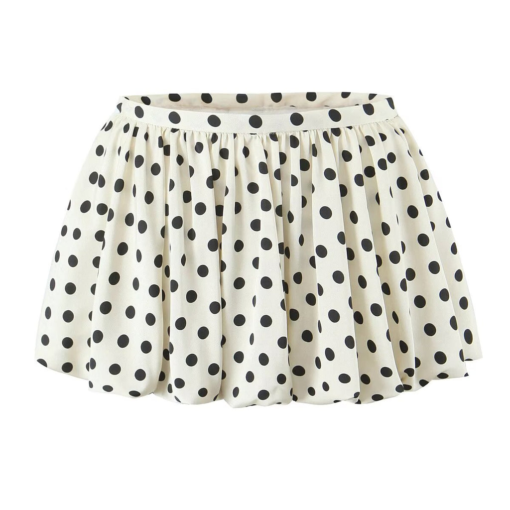 Spring Summer Polka Dot Design Bud Ultra Short Skirt