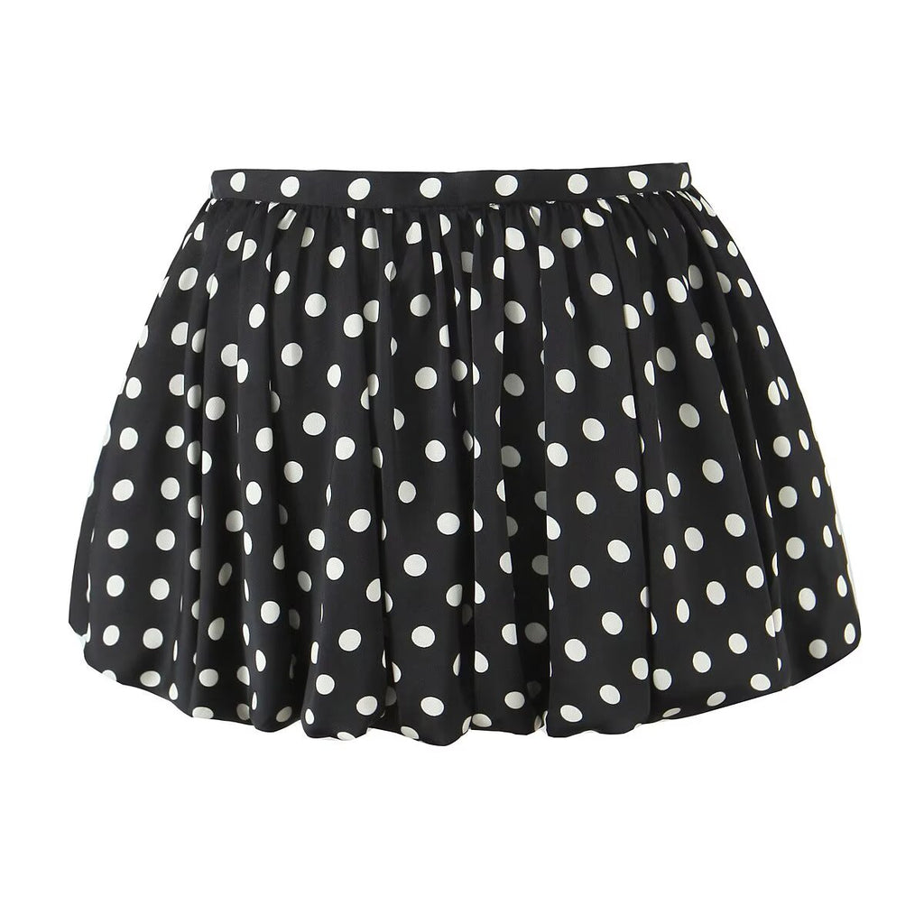 Spring Summer Polka Dot Design Bud Ultra Short Skirt