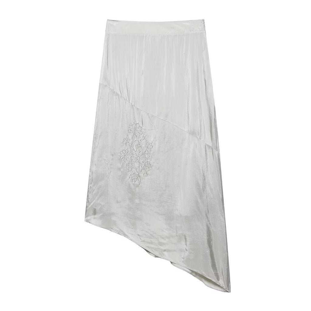 Spring Pocket Embroidery Skirt