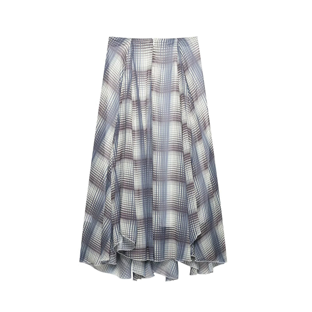 Spring Summer Temperamental Snake Print Wide Swing Skirt