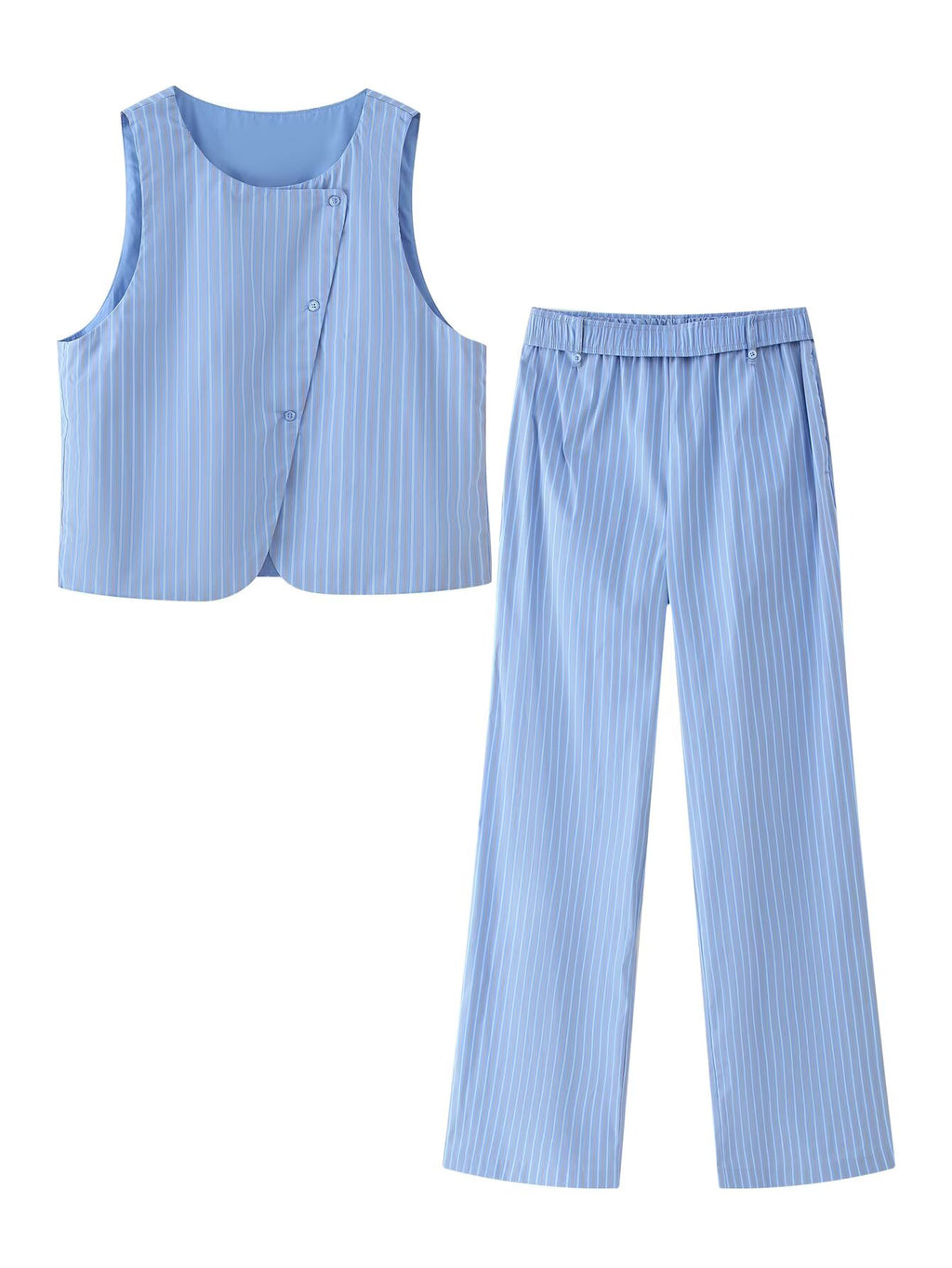 Spring Summer Casual Striped Vest Trousers