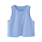 Spring Summer Casual Striped Vest Trousers