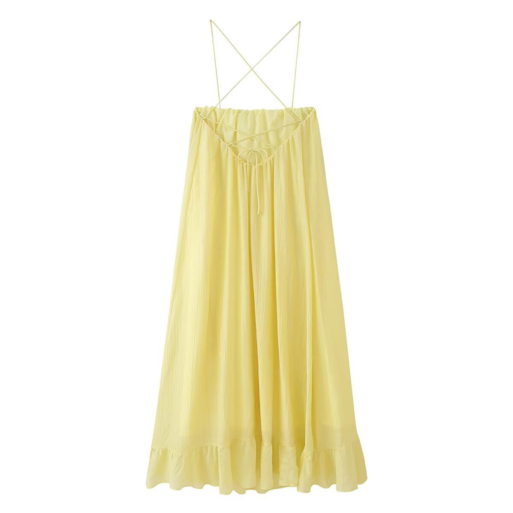 Solid Spaghetti-Strap Maxi Dress
