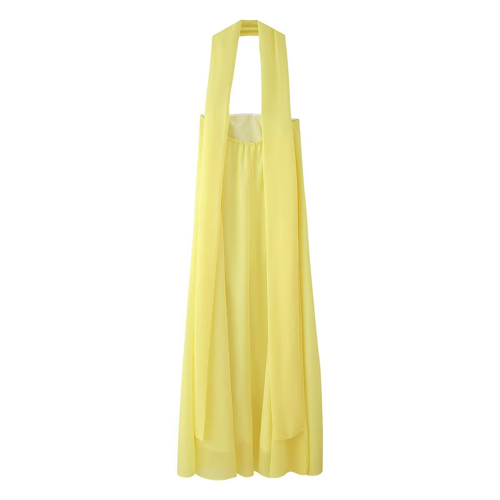 Strapless Ribbon Maxi Dress