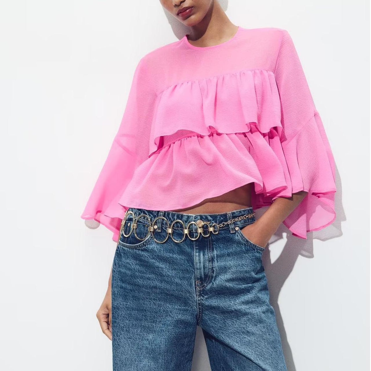 Women's Stylish Laminated Decoration Shirt