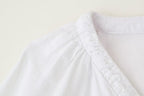 Women's Linen Blended Laminated Decoration Sleeve Shirt